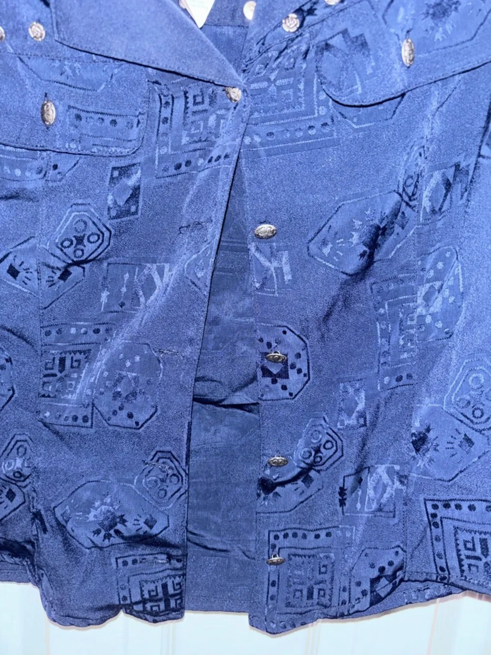 Wrangler Navy Western Snap Shirt Jacket - Picture 5 of 6